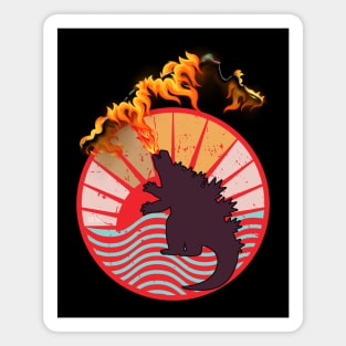 Hey, Godzilla Is Burning Your T-Shirt! - Funny Godzilla Magnet